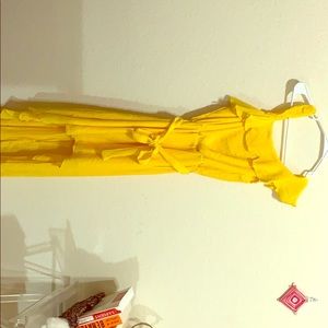 Mustard Yellow High-Low Dress